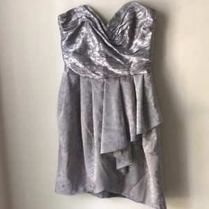 Silver strapless dress size 4